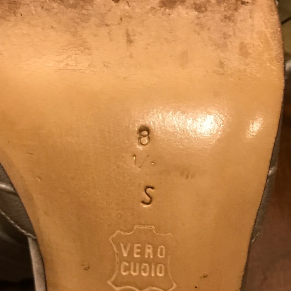 Embellished Taupe Satin Heels - Picture 5 of 5